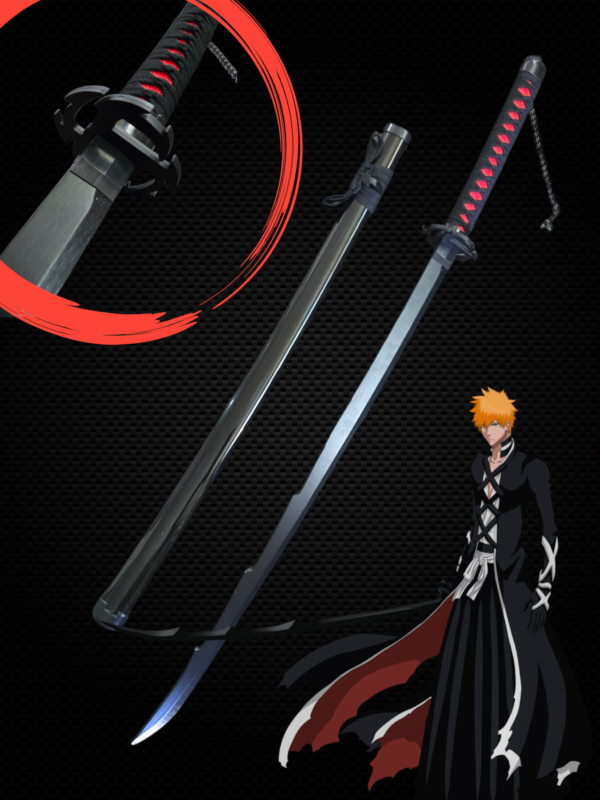 ICHIGO KUROSAKI BANKAI WOODEN KATANA MODEL 2 (104 CM) - BLEACH