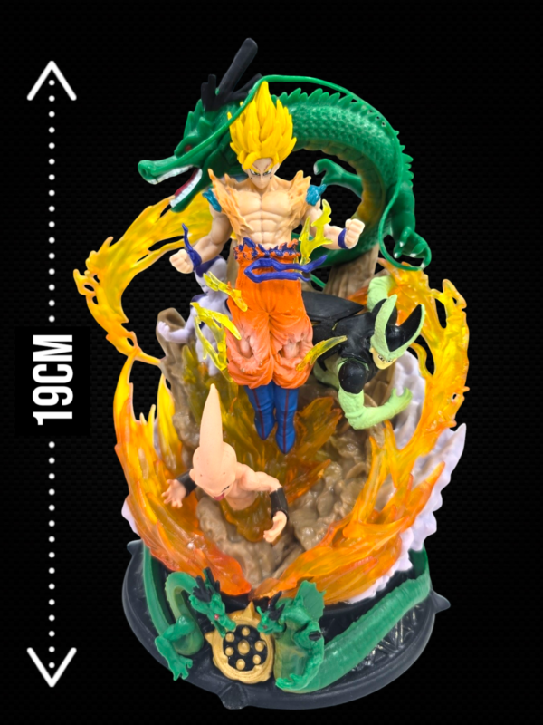 GOKU SUPER SAIYAN WITH PERFECT CELL, KID BOO, FREZA & SHINRON ACTION FIGURE (19CM) - DRAGON BALL - Image 9
